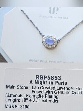Bomb Party A Night in Paris Lavender Halo Pendant Necklace